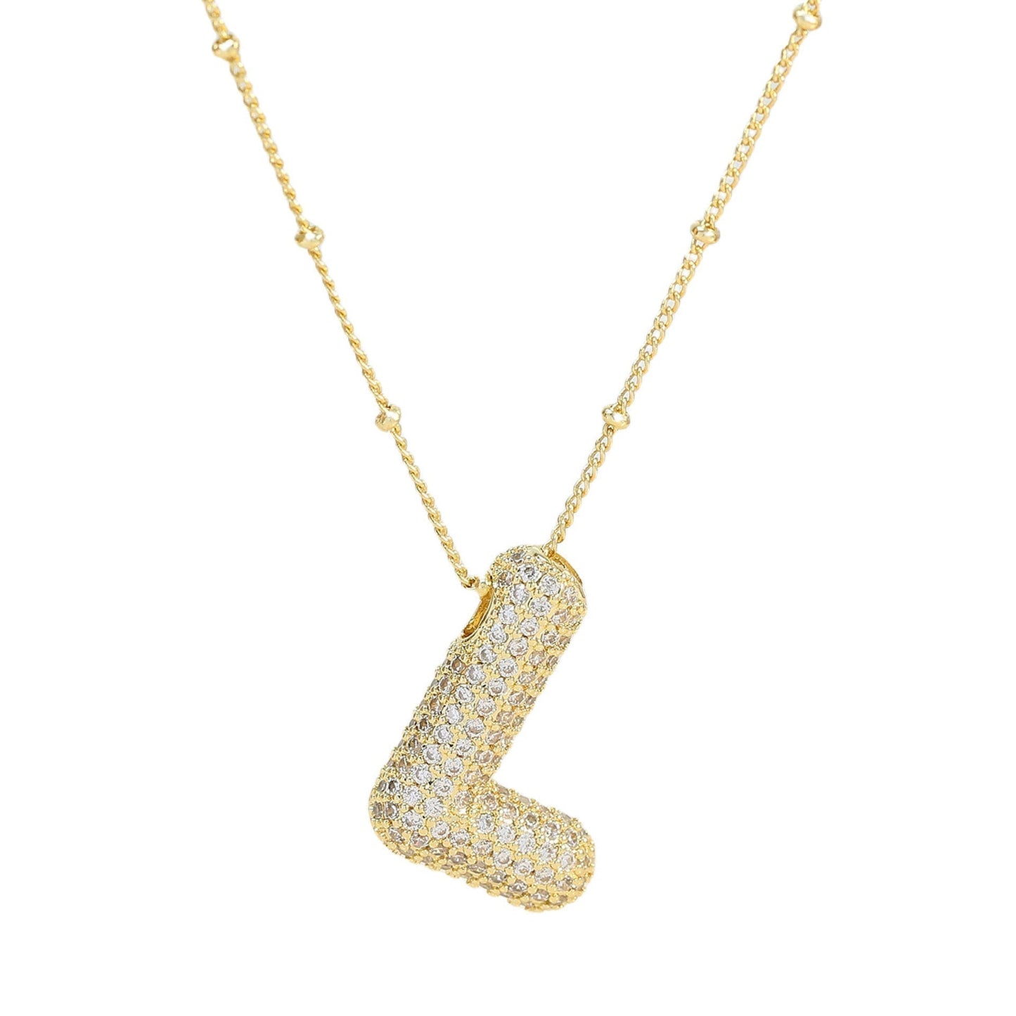 Savannah | Collana con Lettera a Bolla in Diamante