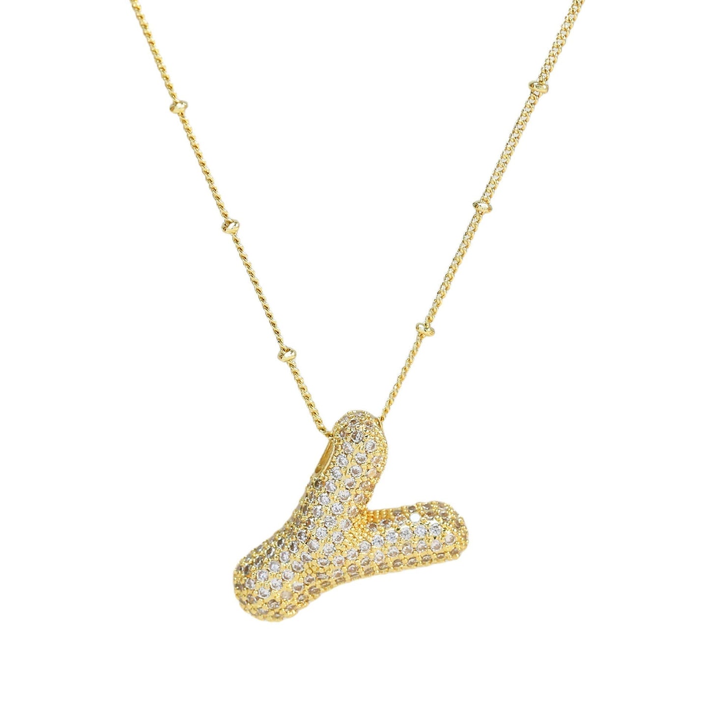 Savannah | Collana con Lettera a Bolla in Diamante