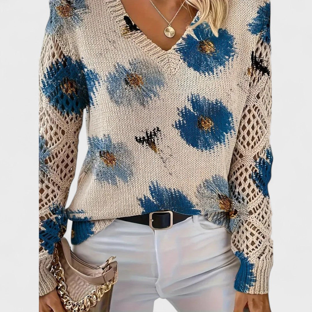 Aurélie - Maglia elegante con disegno floreale