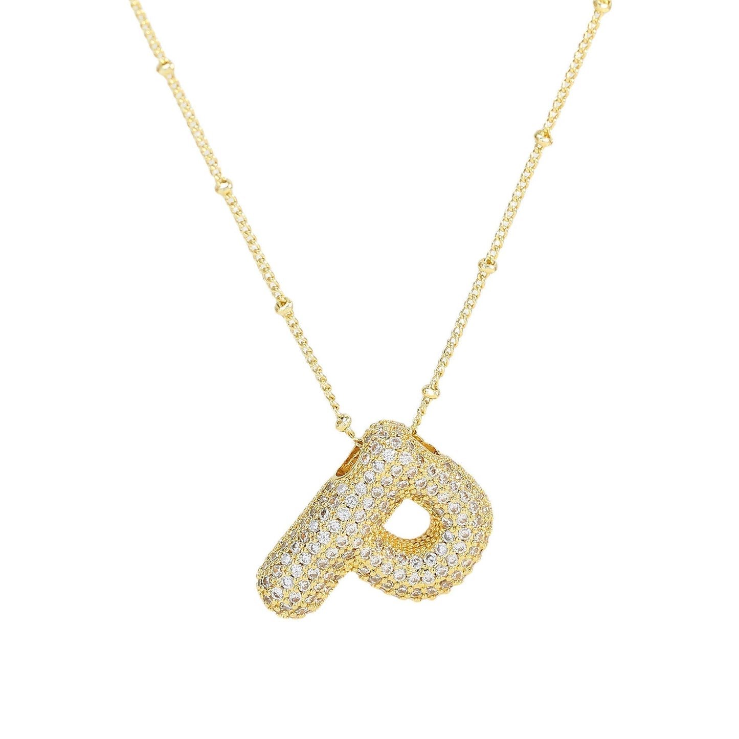 Savannah | Collana con Lettera a Bolla in Diamante