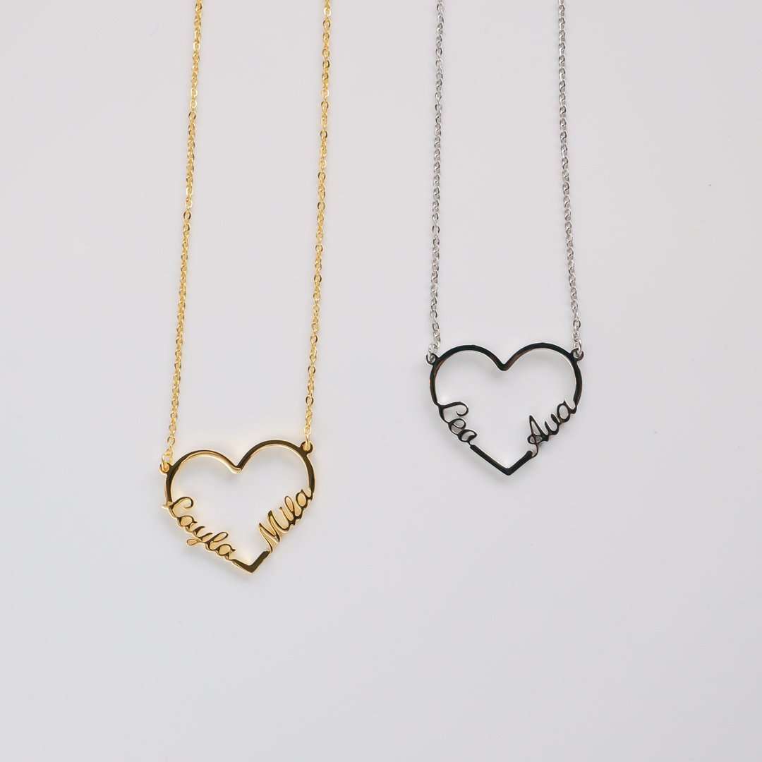 Heart Double Name Necklace