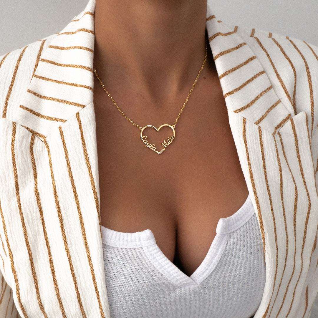 Heart Double Name Necklace