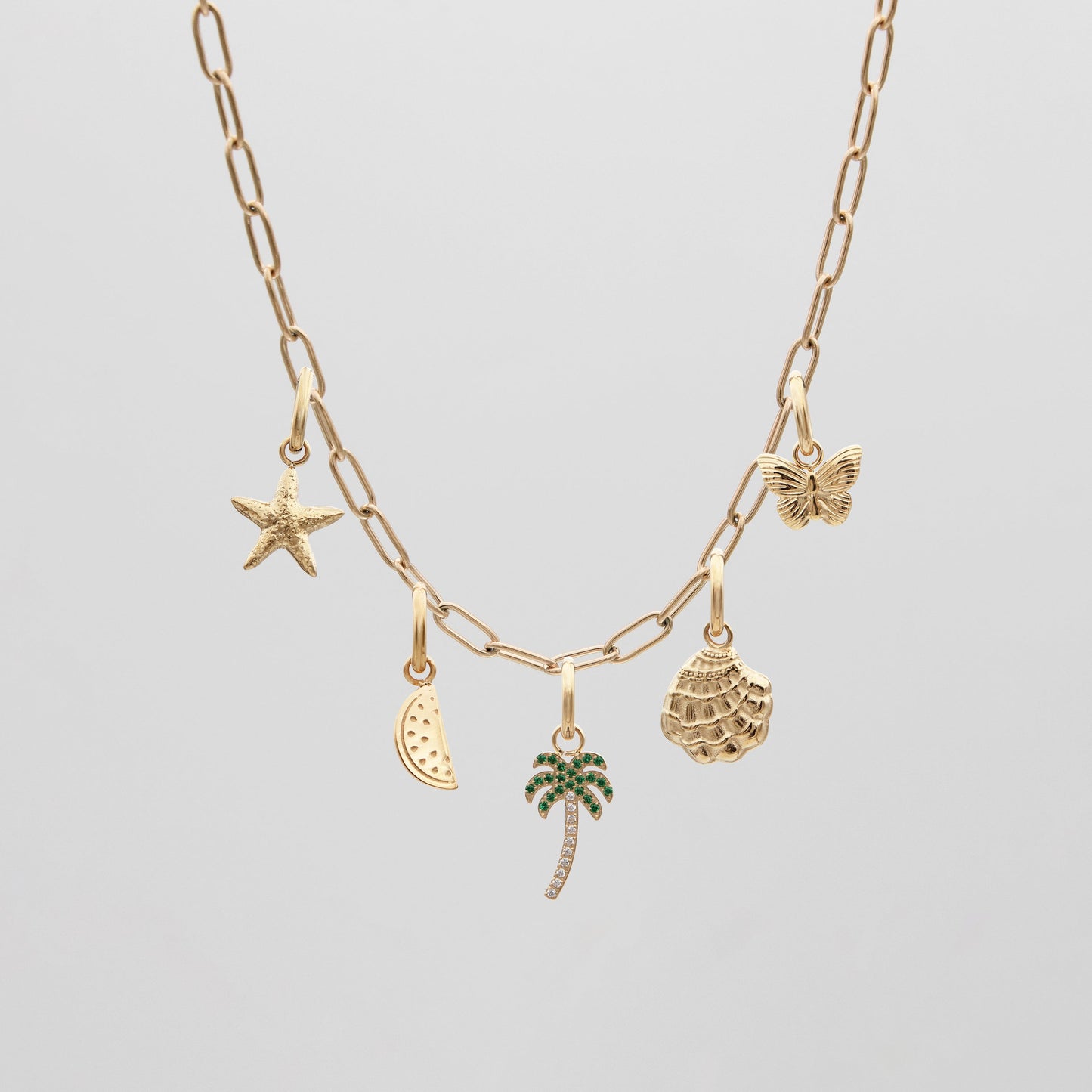 Tropical Gold Charm Necklace