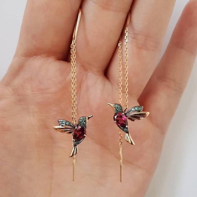 Shay - Orecchini colibrì con zirconi