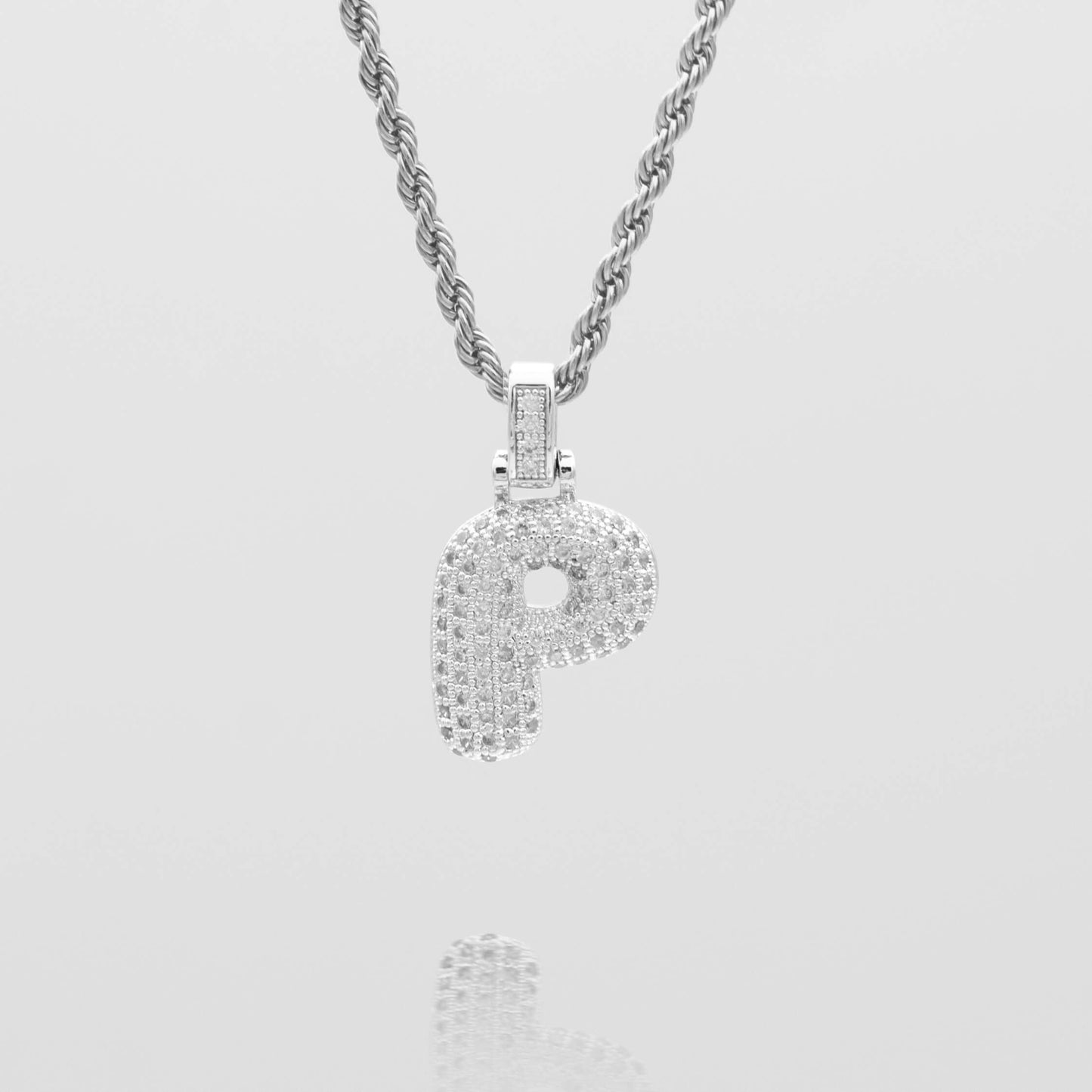 ICY Bubble Letter Initial Necklace