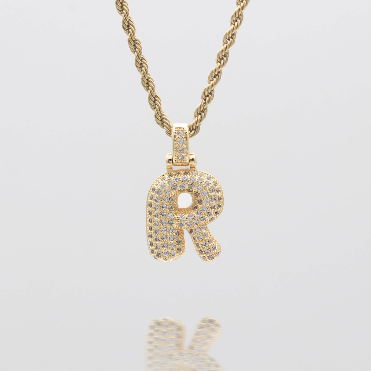 ICY Bubble Letter Initial Necklace