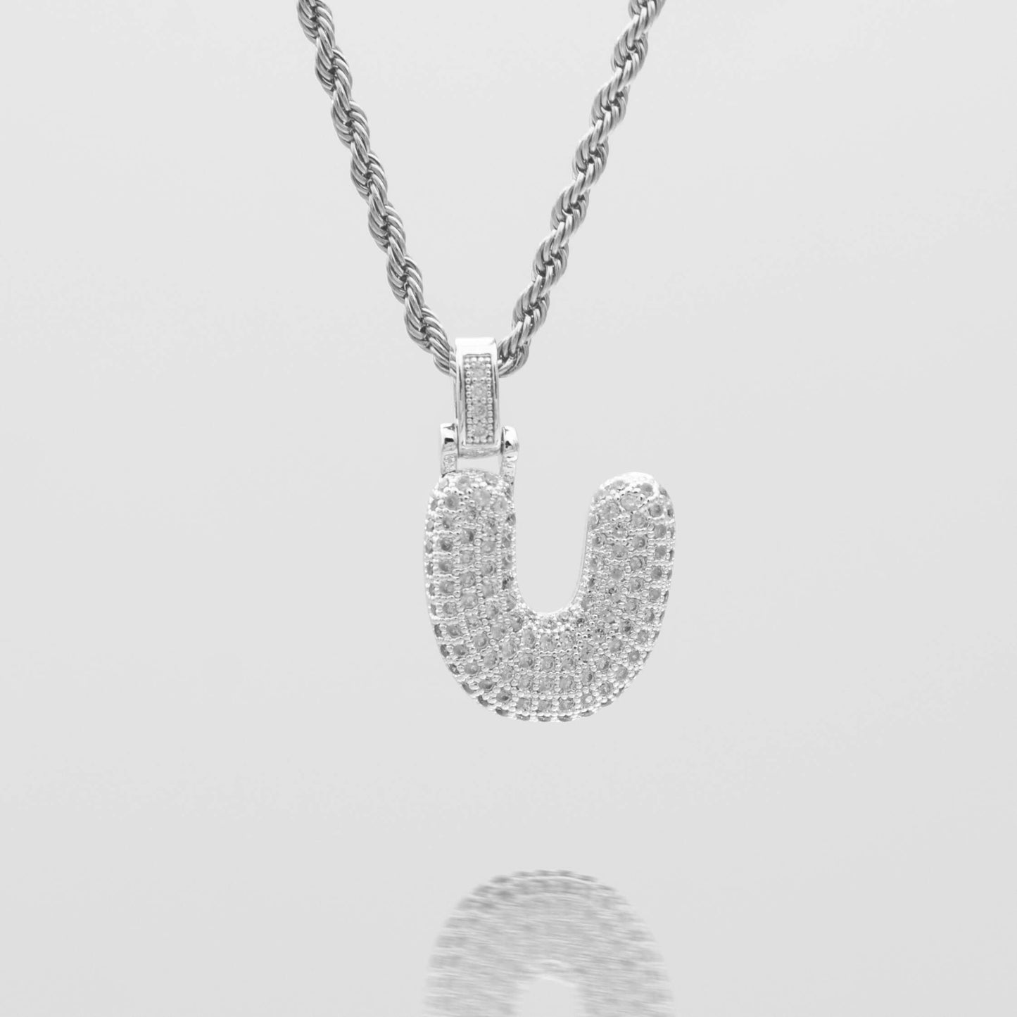 ICY Bubble Letter Initial Necklace