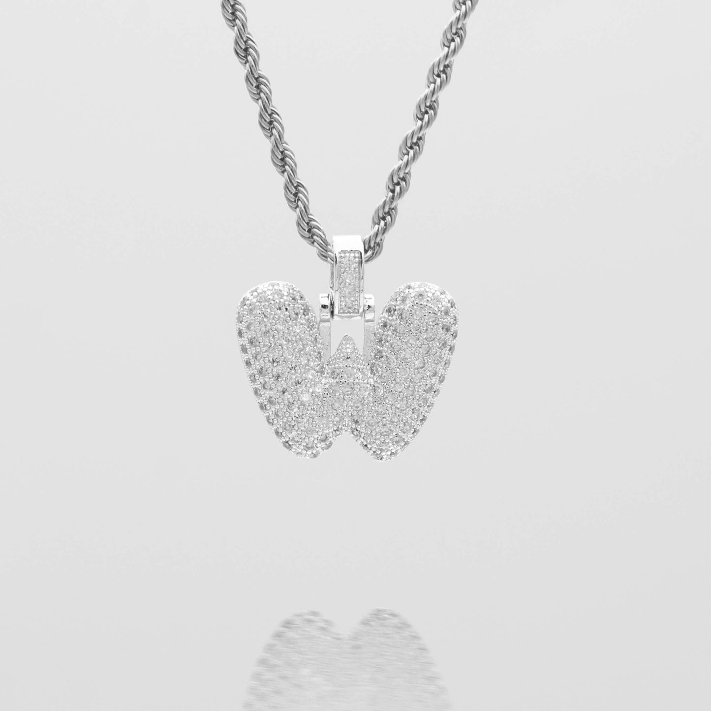 ICY Bubble Letter Initial Necklace