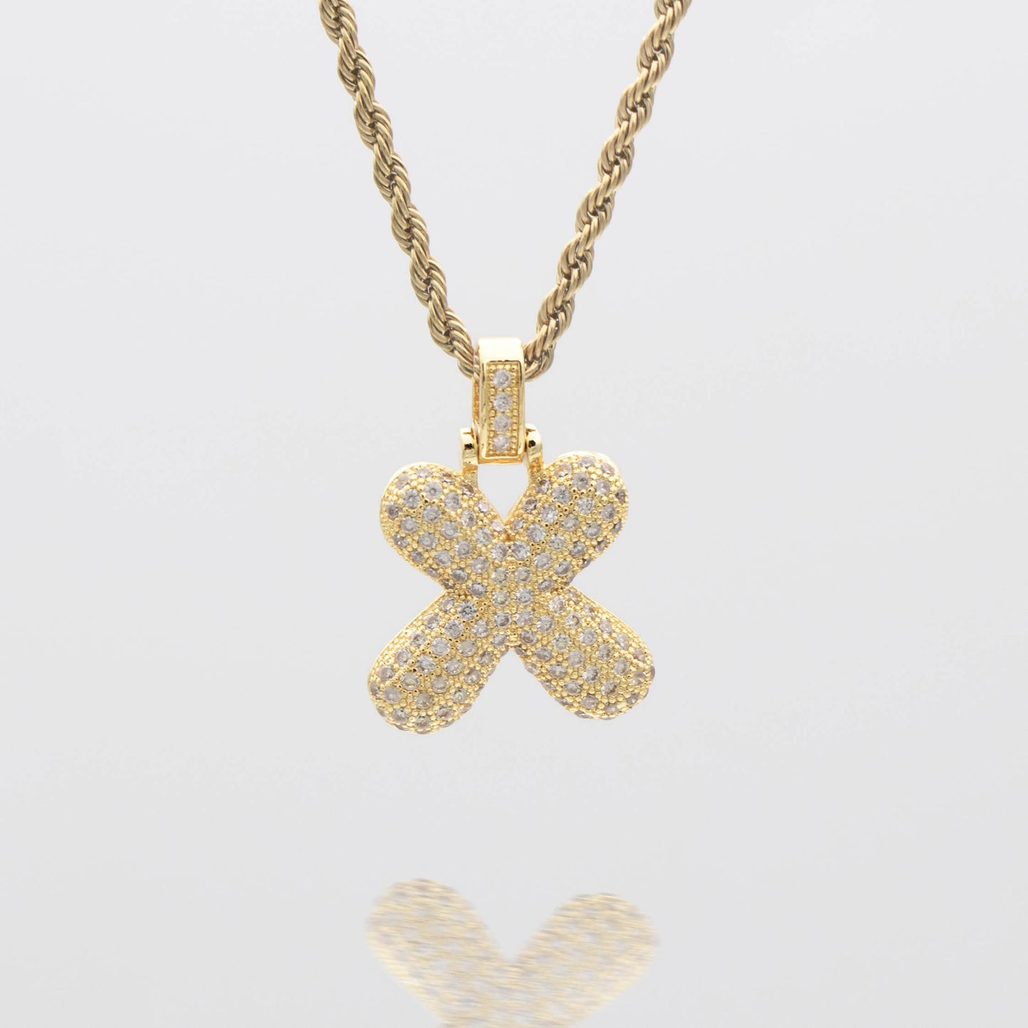 ICY Bubble Letter Initial Necklace