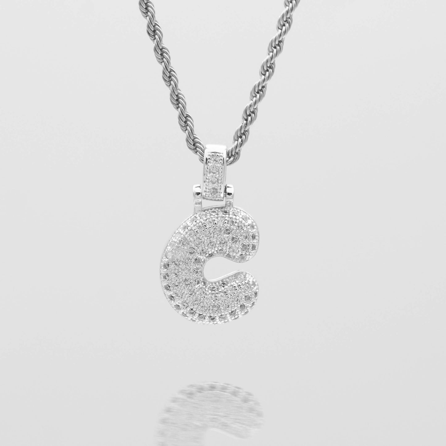 ICY Bubble Letter Initial Necklace