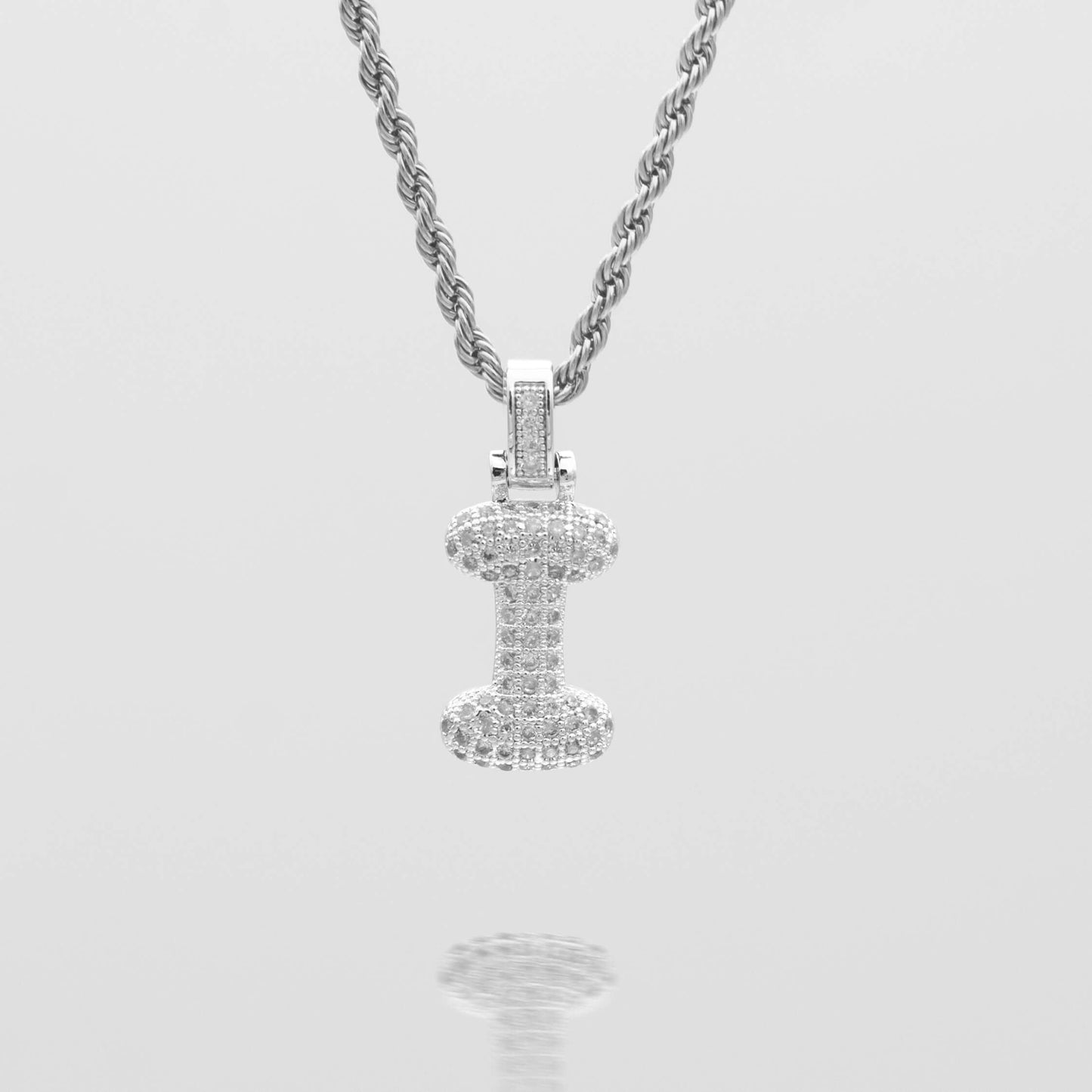 ICY Bubble Letter Initial Necklace