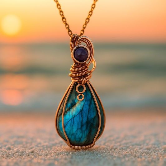 Ciondolo Aurora - Labradorite e ametista