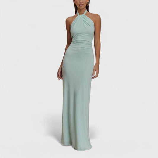 Klara ™️ – Abito curvy in seta con collo halter