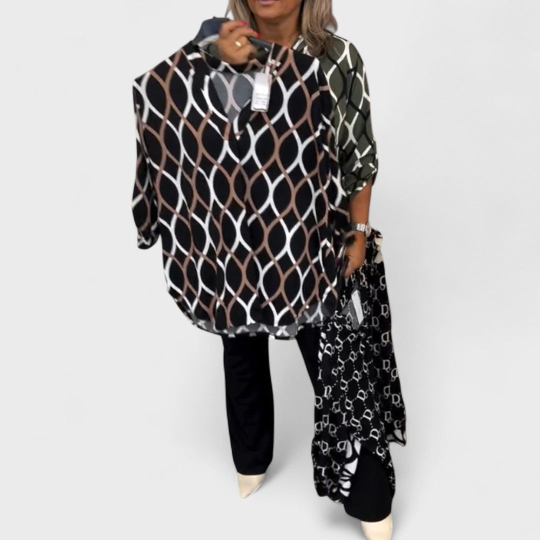 Janny - Camicetta casual con maniche lunghe e motivo elegante