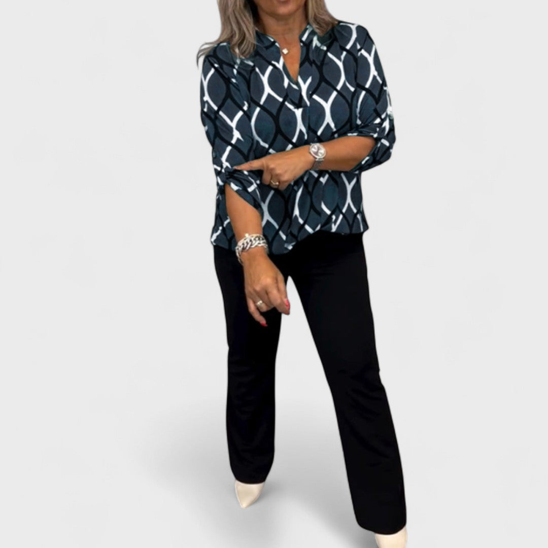 Janny - Camicetta casual con maniche lunghe e motivo elegante