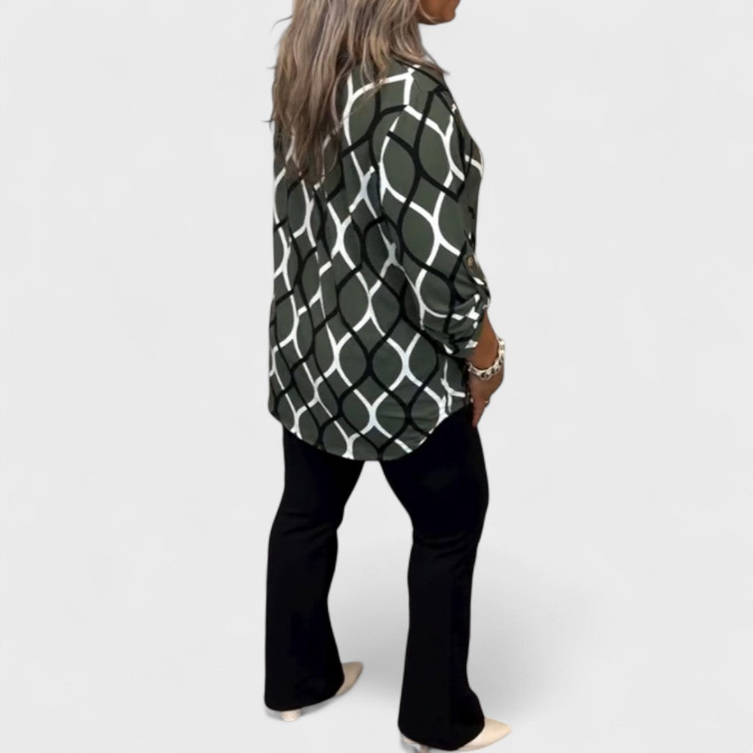 Janny - Camicetta casual con maniche lunghe e motivo elegante