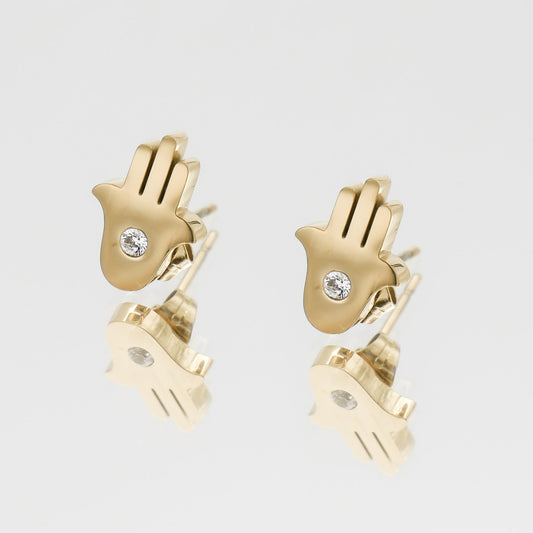 Amalie Hand of Hamsa Stud Earrings