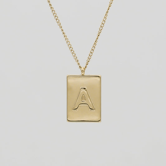 Athena Initial Tablet Necklace
