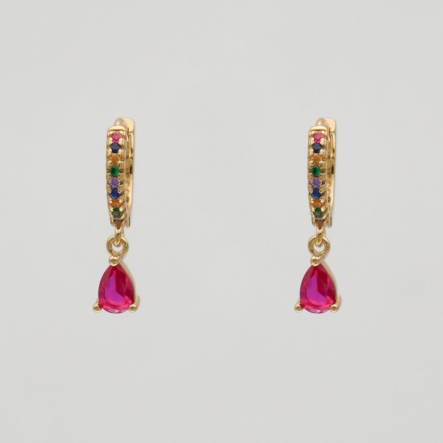 Aurora Gemstone Huggie Earrings