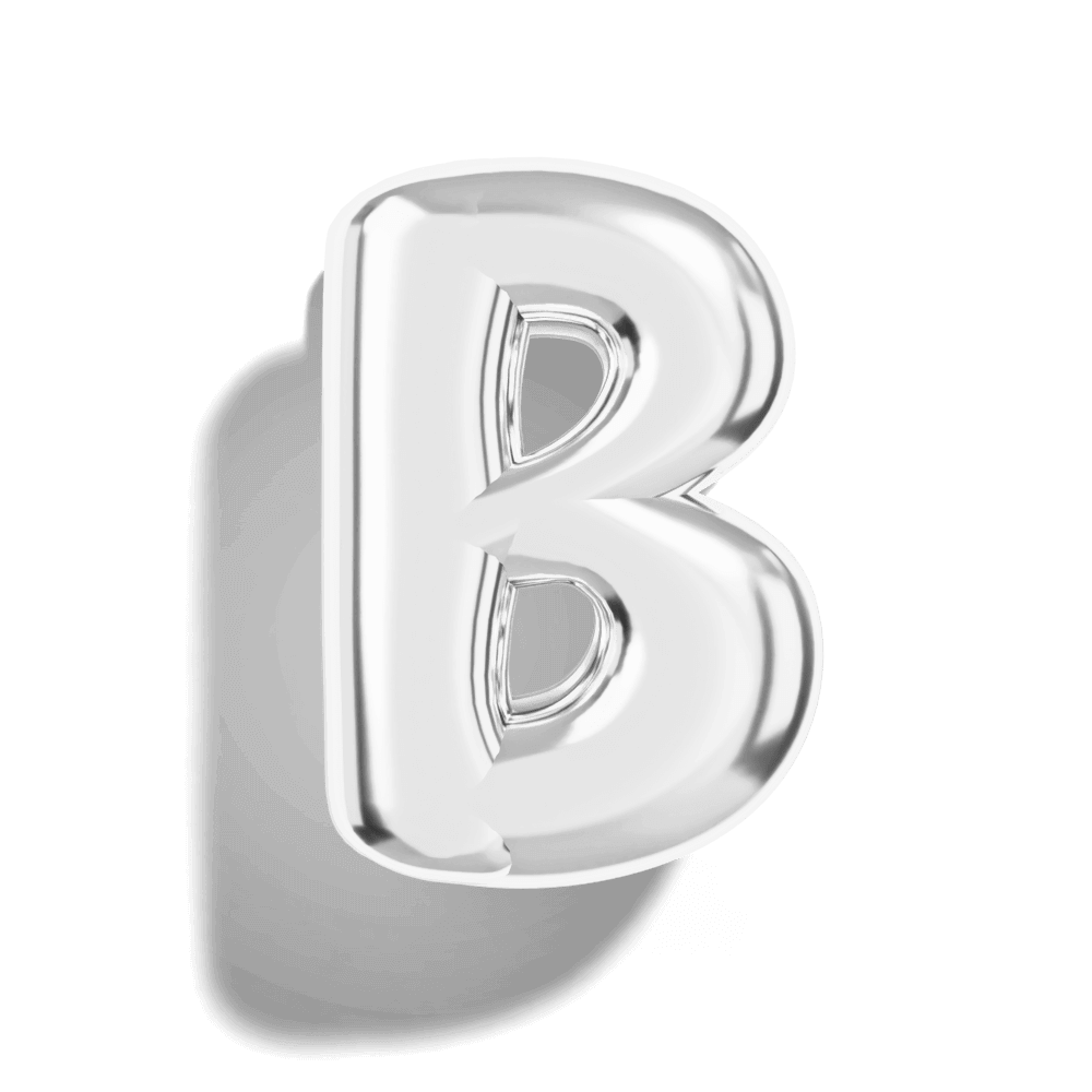 Silver Bubble Letter Charms