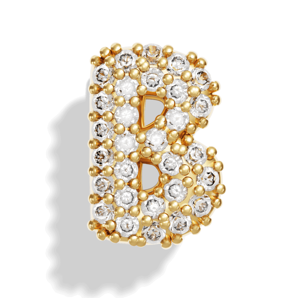 Gold Pave Bubble Letter Charms