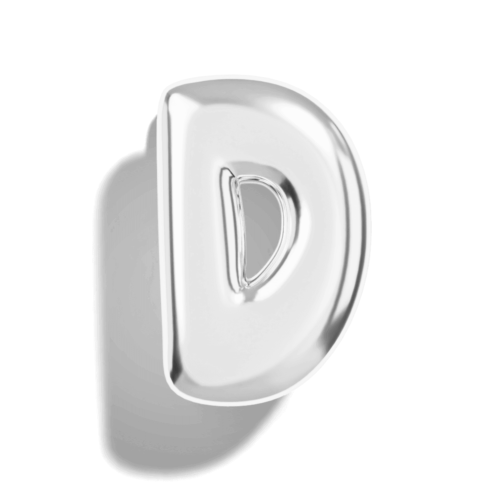 Silver Bubble Letter Charms