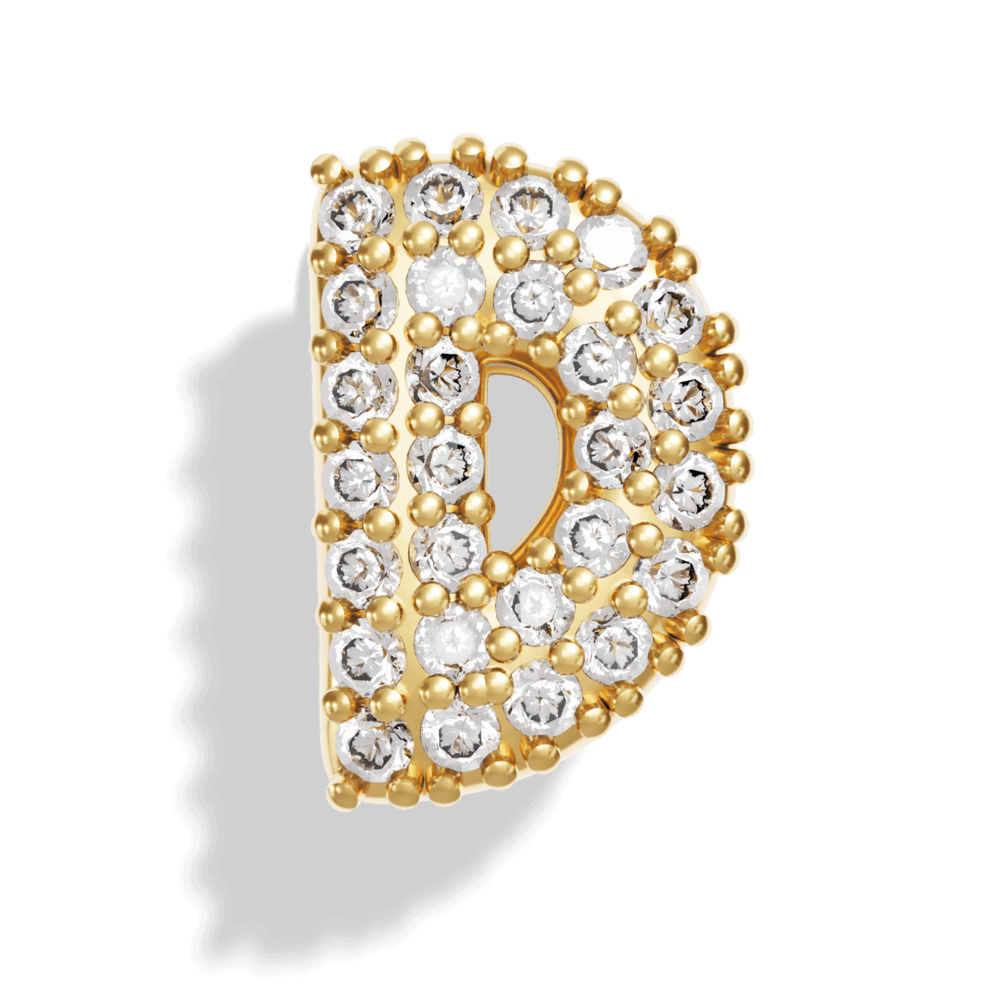 Gold Pave Bubble Letter Charms