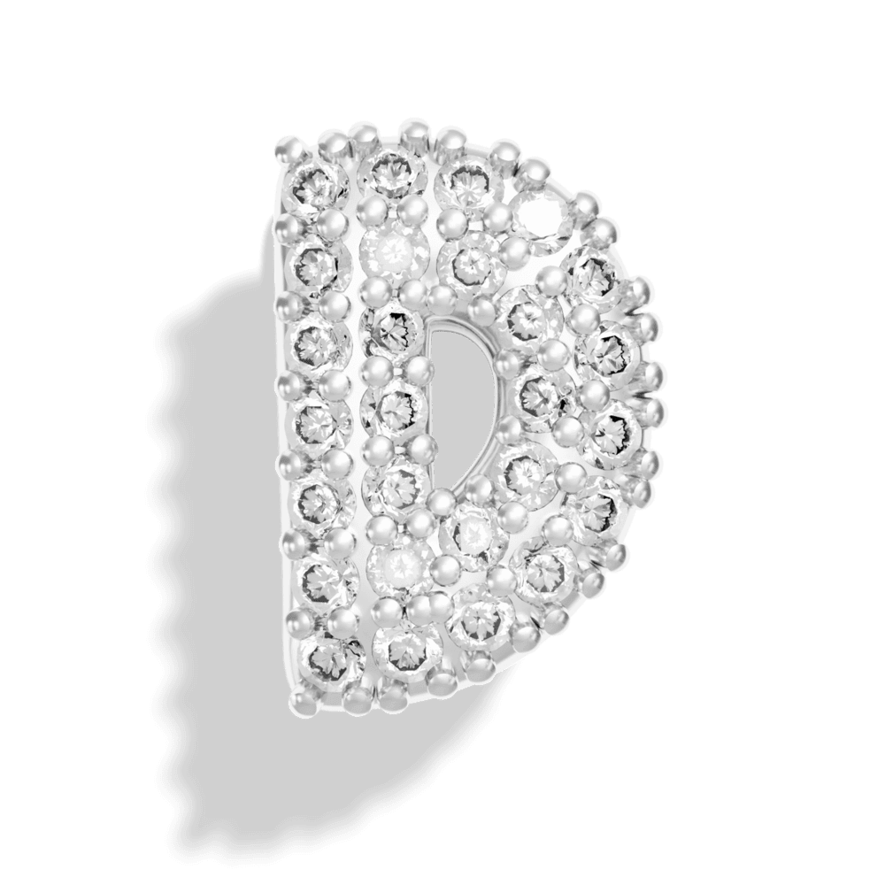 Silver Pave Bubble Letter Charms