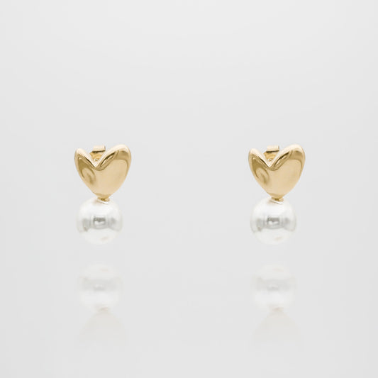 Demi Heart & Pearl Earrings