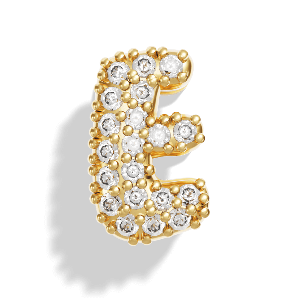 Gold Pave Bubble Letter Charms