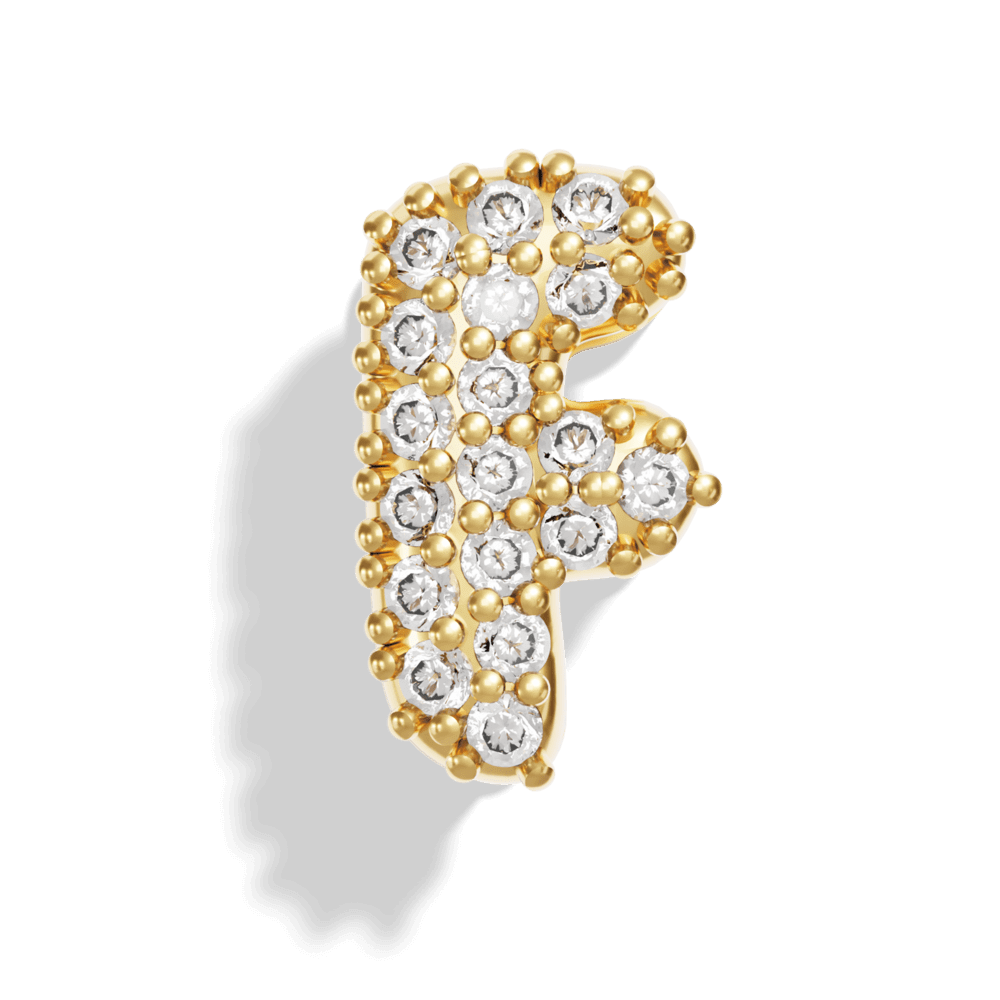 Gold Pave Bubble Letter Charms