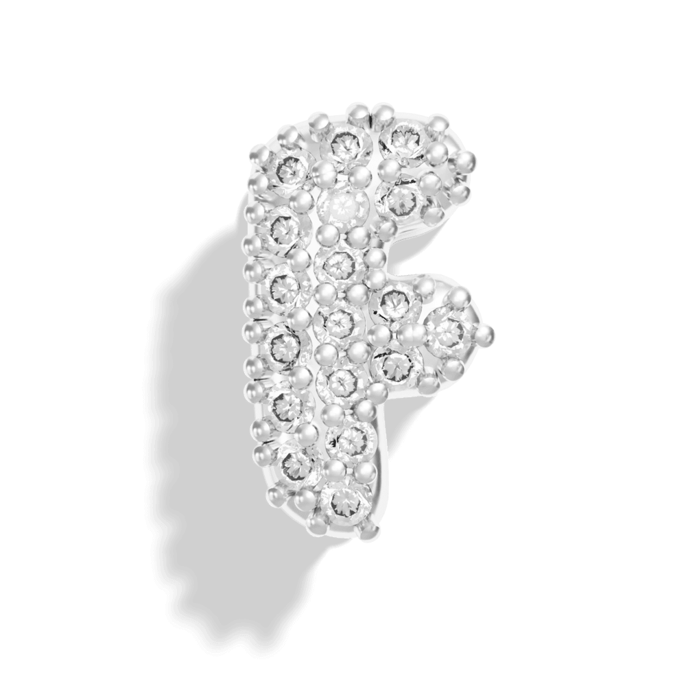 Silver Pave Bubble Letter Charms