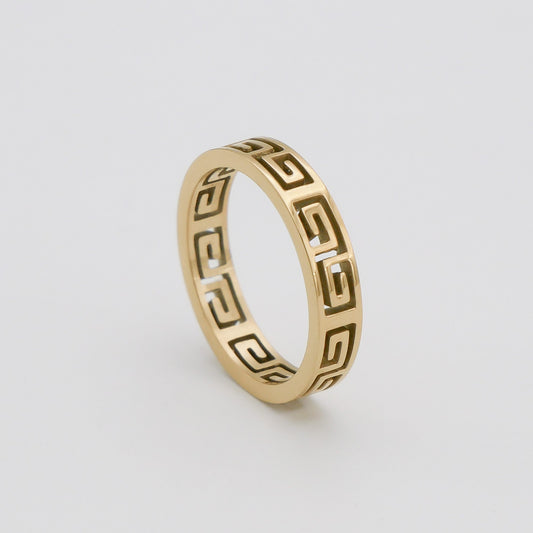 Aria Greek Meander Ring