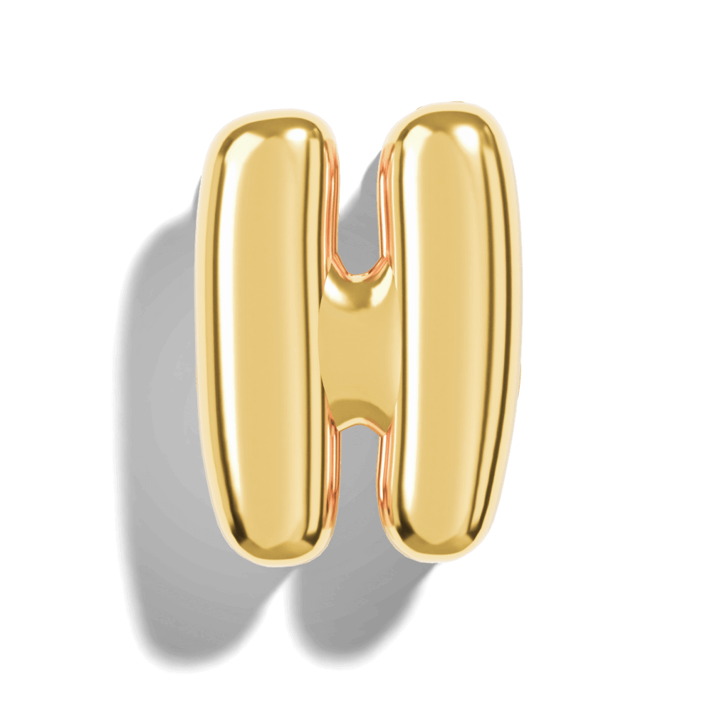 Gold Bubble Letter Charms