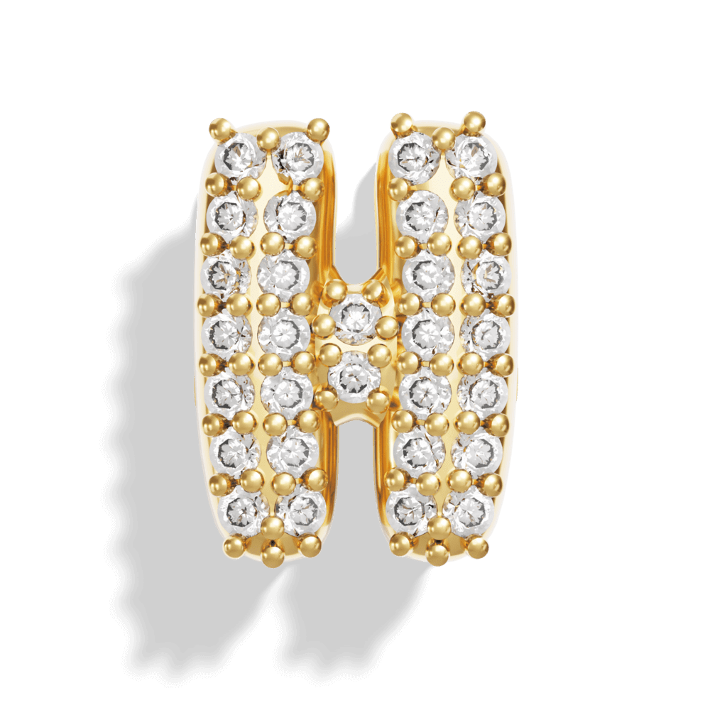 Gold Pave Bubble Letter Charms
