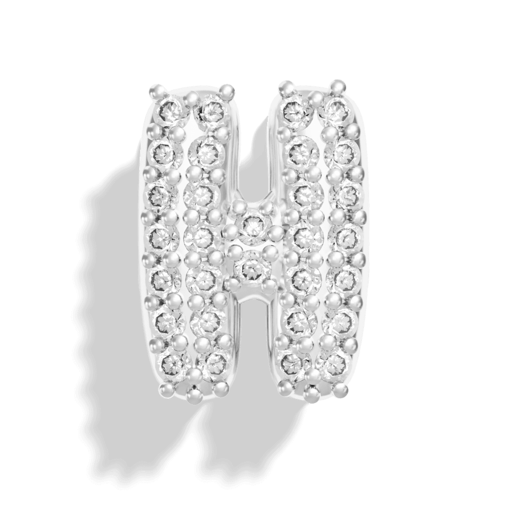 Silver Pave Bubble Letter Charms