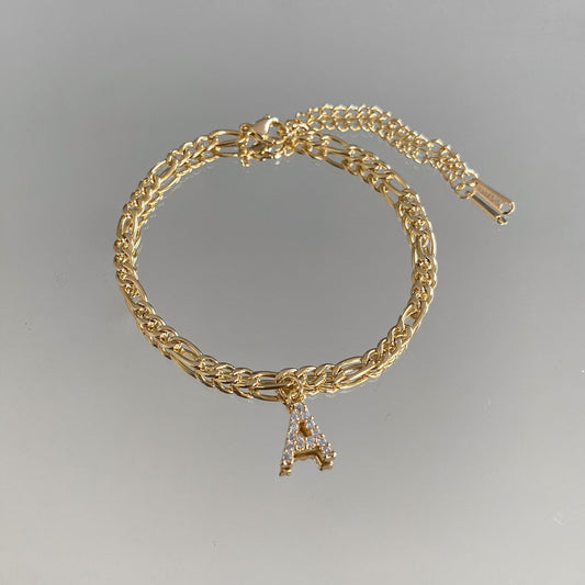 ICY Initial Anklet | Figaro