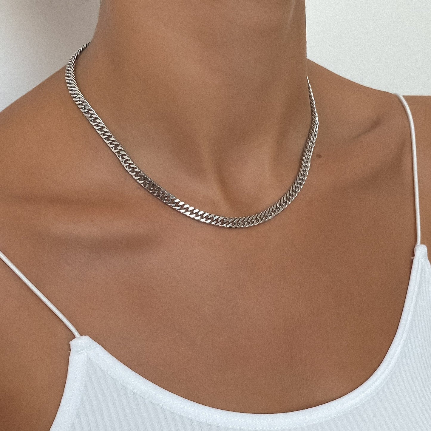FREE GIFT | Double Link Curb Chain | Silver