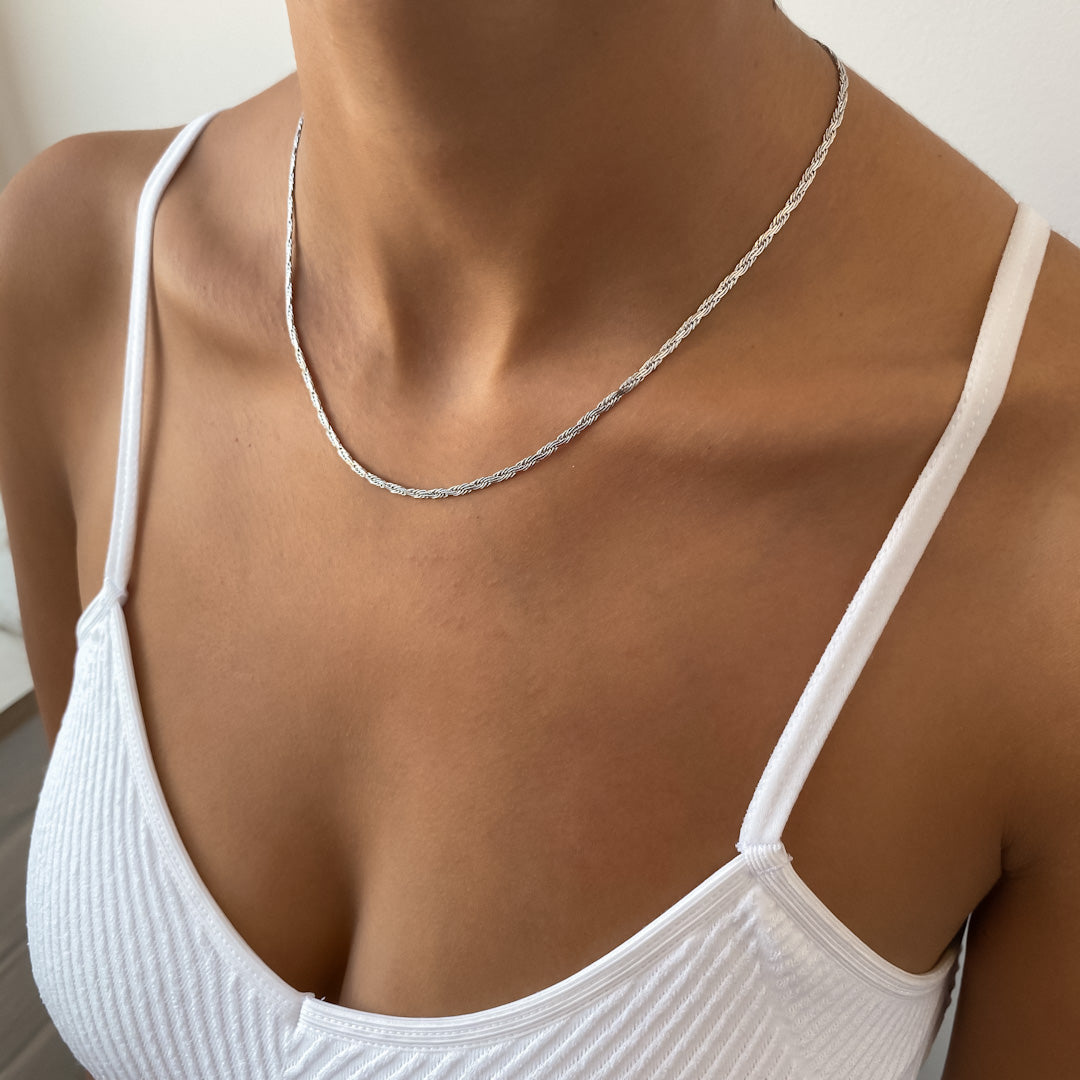 Flat Rope Link Chain | Silver