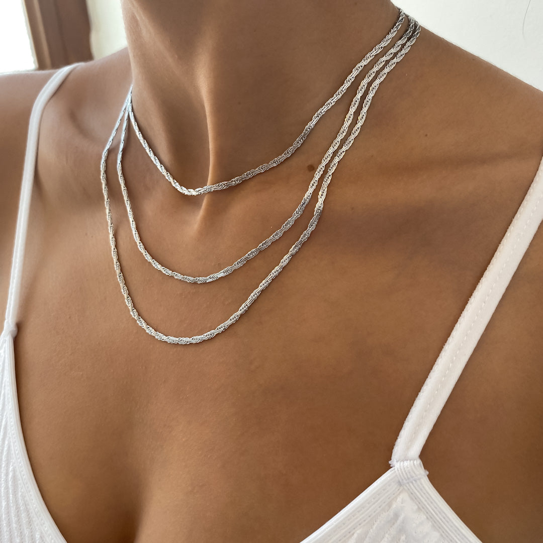 Flat Rope Link Chain | Silver