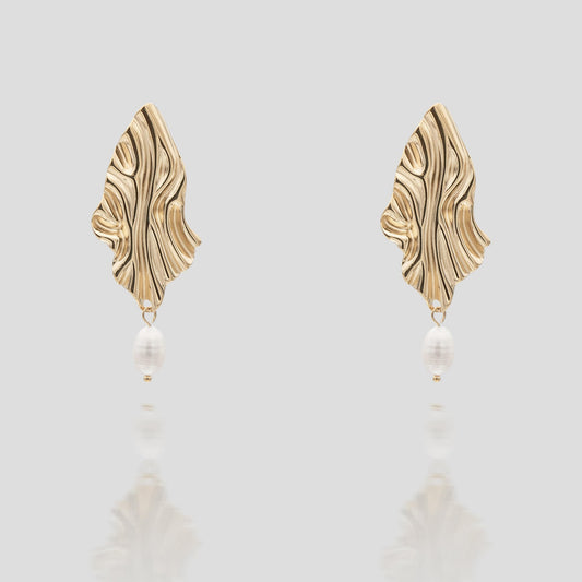 Inaya Textured Pearl Earrings