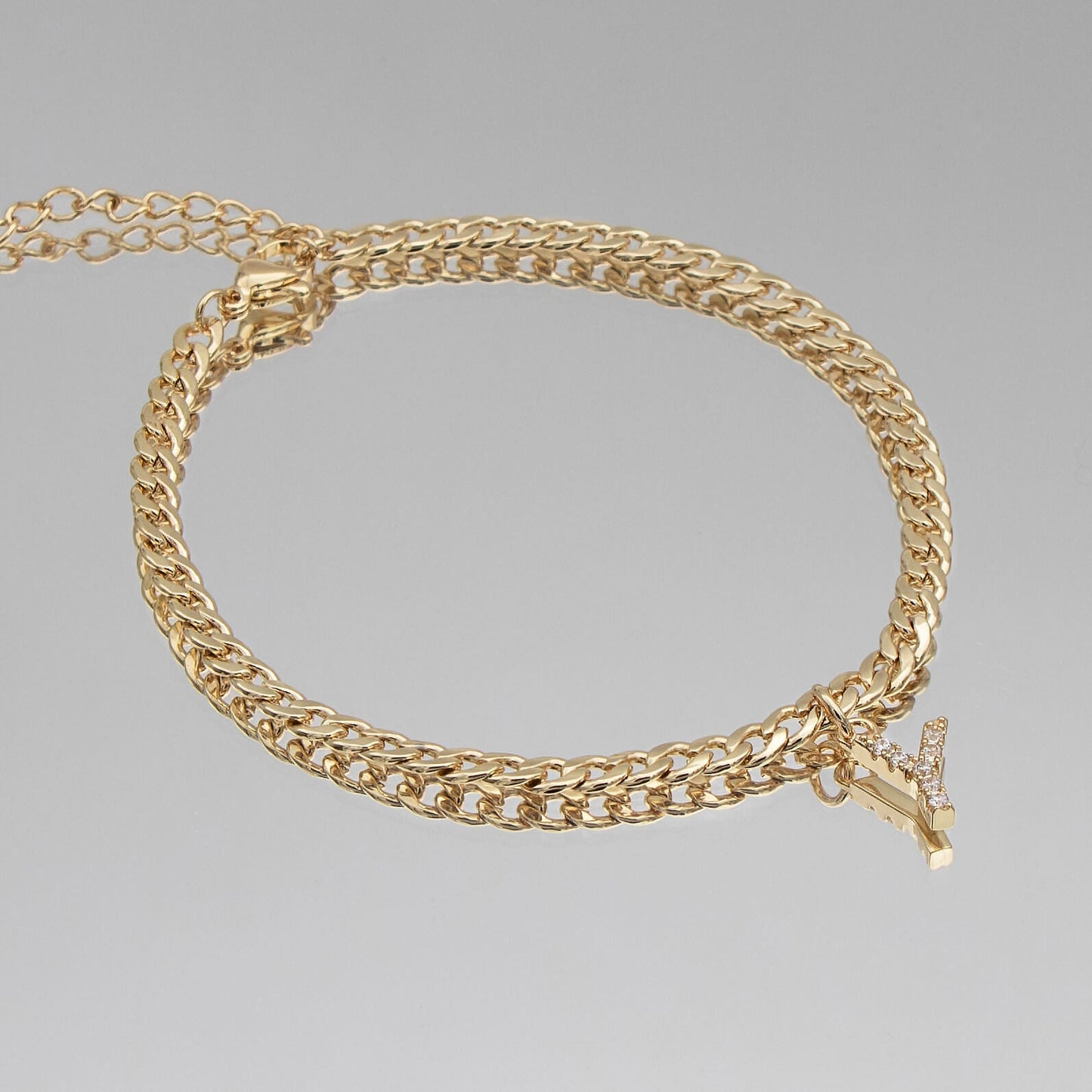 ICY Initial Anklet | Cuban