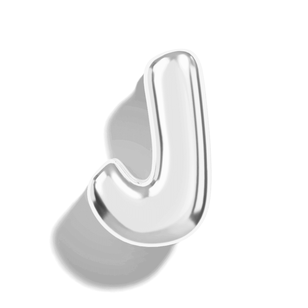 Silver Bubble Letter Charms