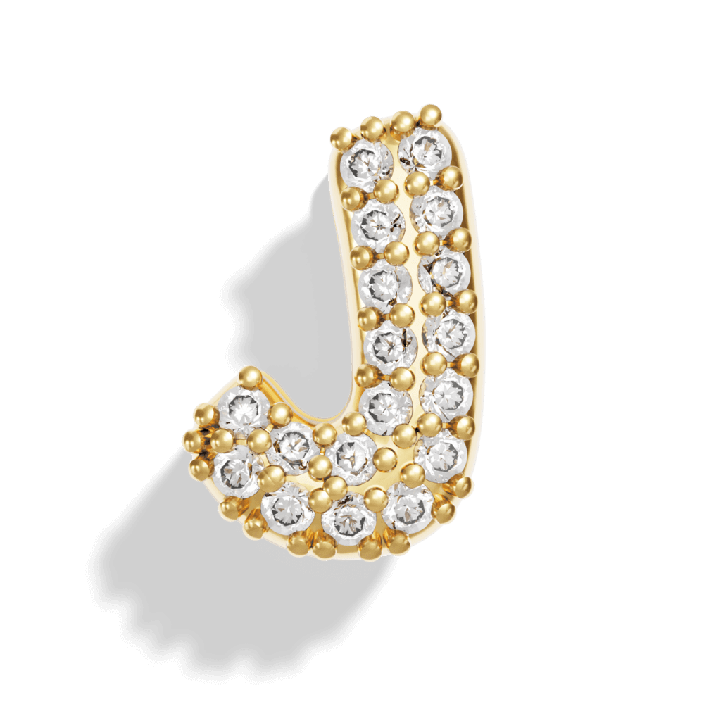 Gold Pave Bubble Letter Charms