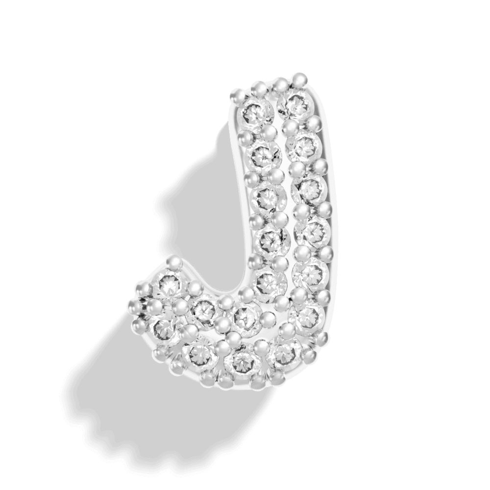 Silver Pave Bubble Letter Charms