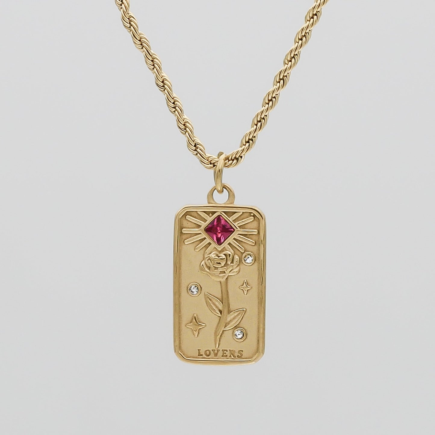 Lovers Tarot Card Necklace