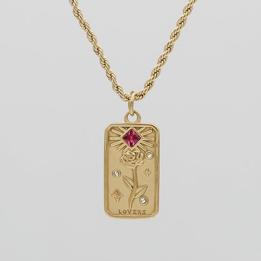 Lovers Tarot Card Necklace