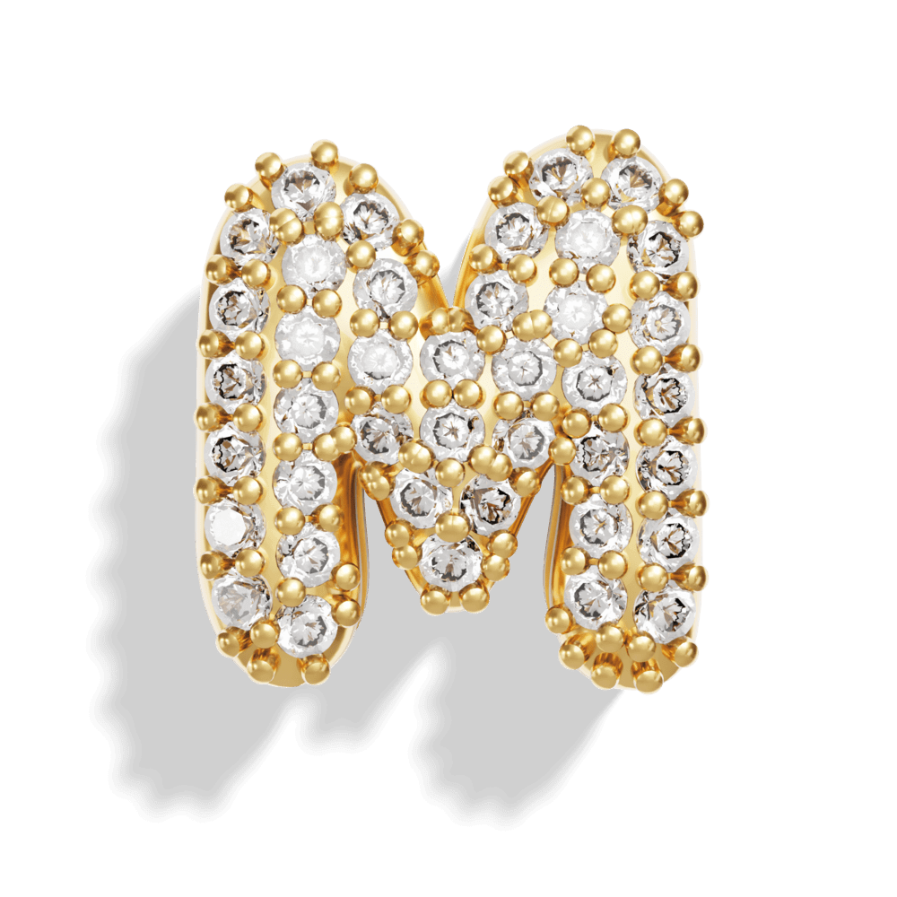 Gold Pave Bubble Letter Charms