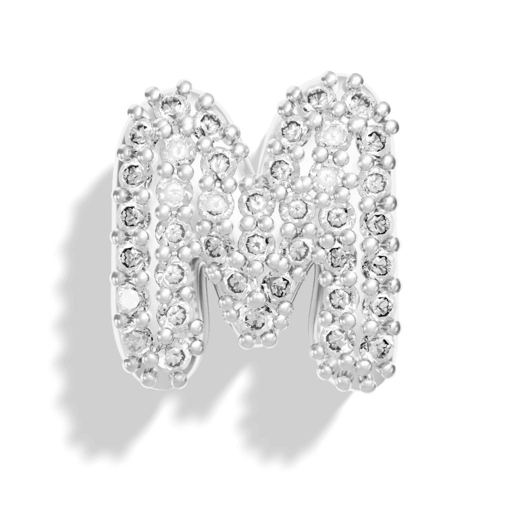 Silver Pave Bubble Letter Charms