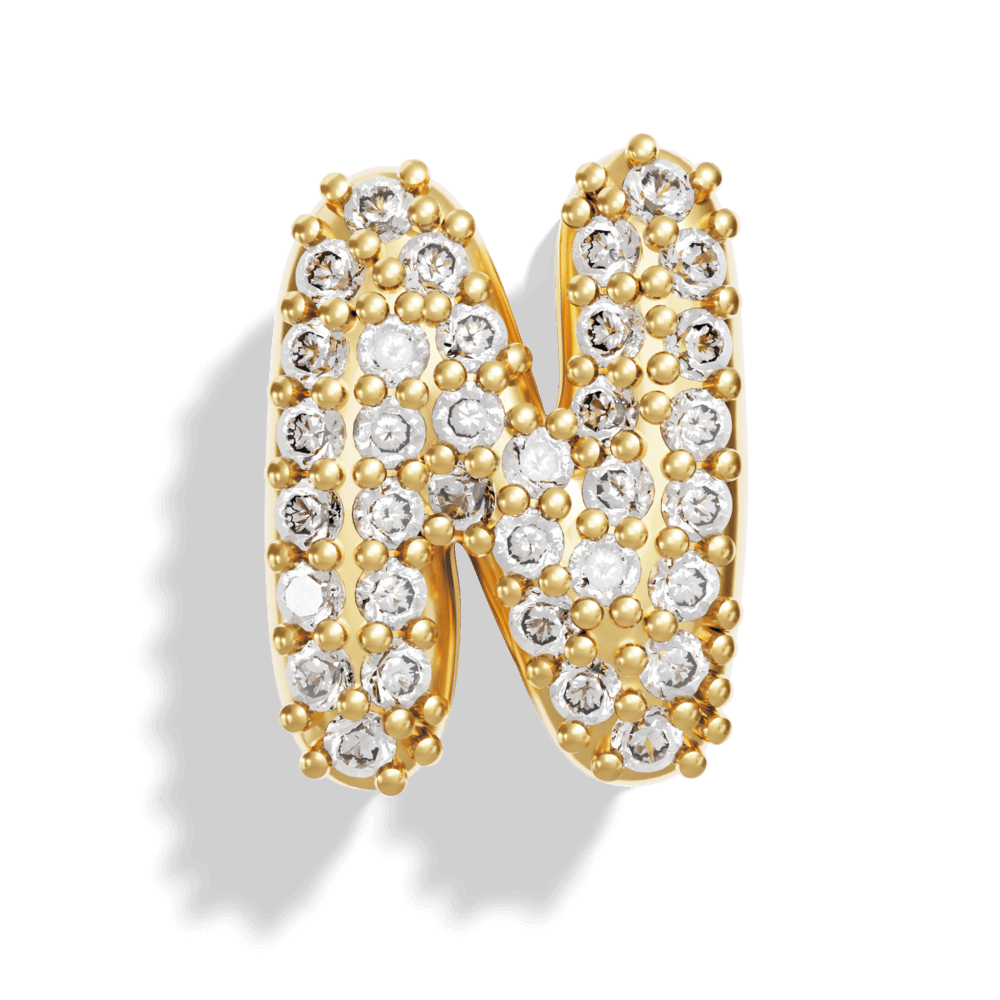 Gold Pave Bubble Letter Charms